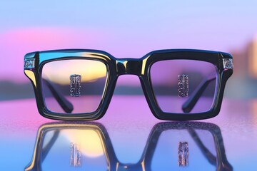 Black frame, sophisticated chrome engravings, on a polished gradient base.