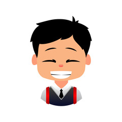 Happy Laughing Boy Cartoon, College students laughing together at cafeteria, Emoji Boys School