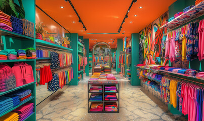 Obraz premium Dynamic Modern Apparel Collection Showcasing Vibrant Fashion Trends in a Chic, Contemporary, Trendsetting Style Gallery