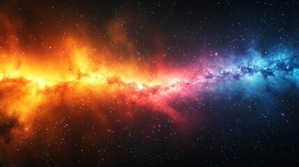 Naklejka premium A beam of light divides into vibrant dimensions, symbolizing the mysteries of quantum exploration.