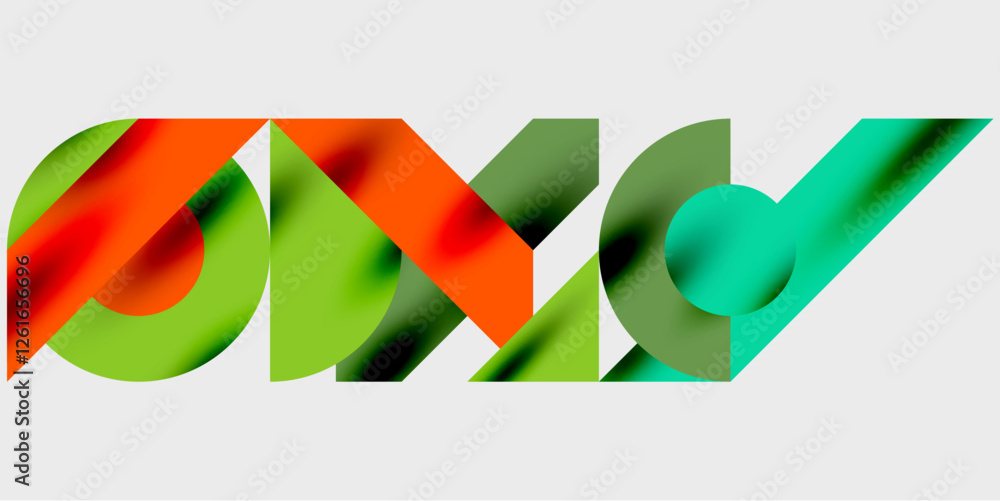 Poster modern abstract background featuring circles, lines, and triangles in a dynamic geometric compositio