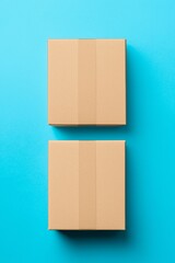 Packaging supplies delivery home office product showcase minimalist design top view efficient organization
