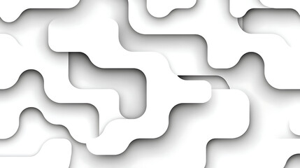 Interlocking White Shapes Dynamic Design With Shadows Illusion Abstract Background Digital Rendering