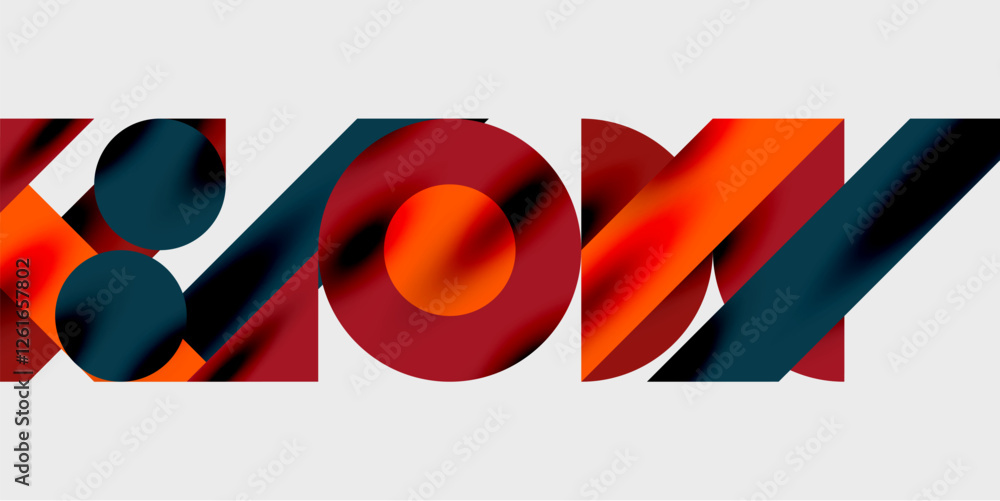 Aufkleber Vibrant abstract background circles with smooth gradients, creating a dynamic and modern design. Ideal for creative, tech, or contemporary-themed projects