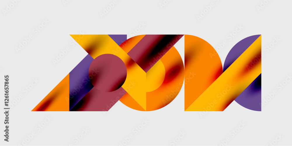 Aufkleber modern abstract background featuring circles, lines, and triangles in a dynamic geometric compositio
