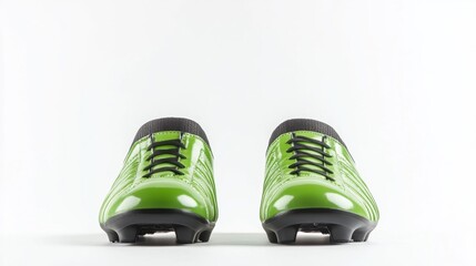 Sporty green shoes with sleek design and black accents isolated on white background. Generative AI