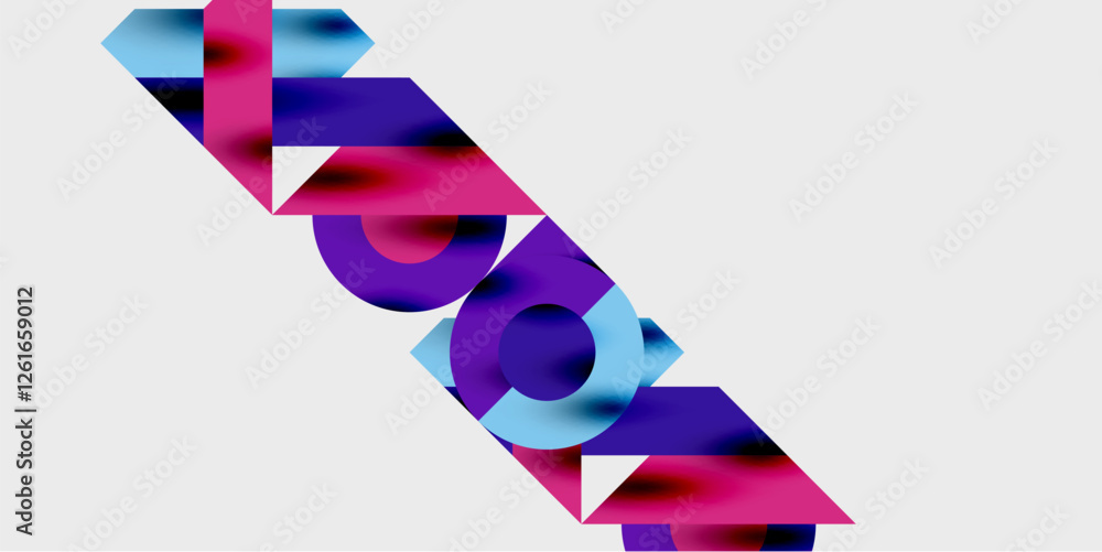 Aufkleber Detailed composition of circles, semicircles, and triangles with glossy effects and smooth gradients. A sleek and modern vector design for creative and tech-inspired projects
