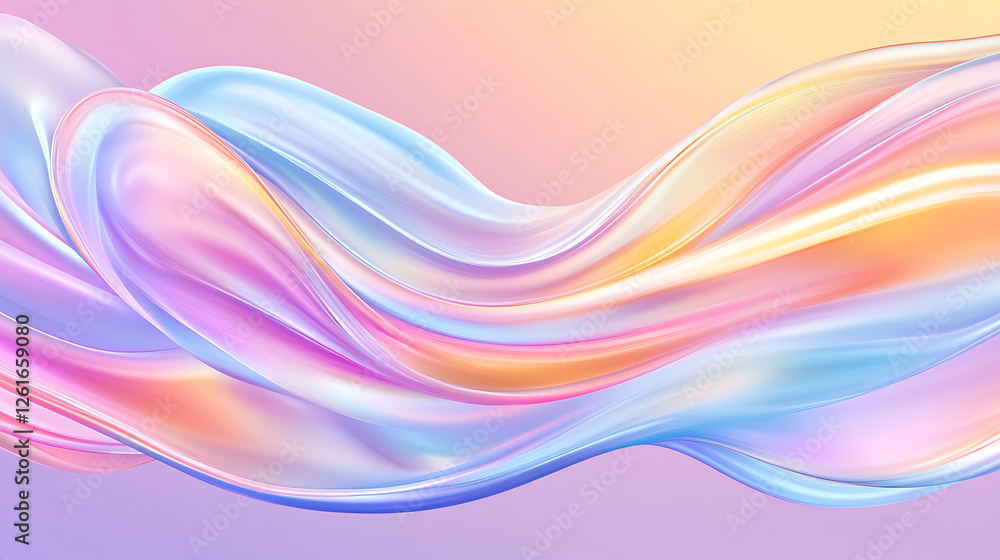 Poster iridescent wave swirl with dynamic color shifts modern abstract design background graphic resource