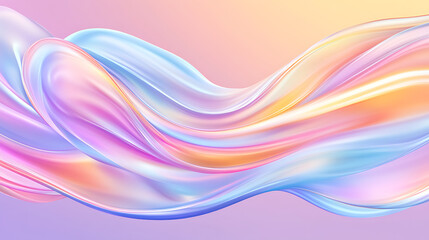 Fototapeta premium Iridescent Wave Swirl with Dynamic Color Shifts Modern Abstract Design Background Graphic Resource