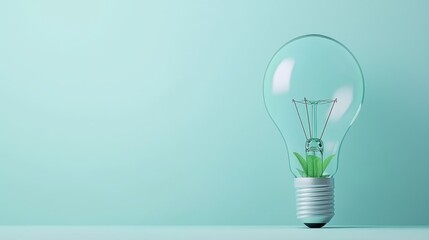 Eco-friendly light bulb minimalist indoor plant photography for a sustainable environment