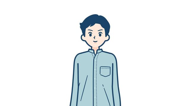 stand collar shirt man_salute serious expression_with alpha channel.mov