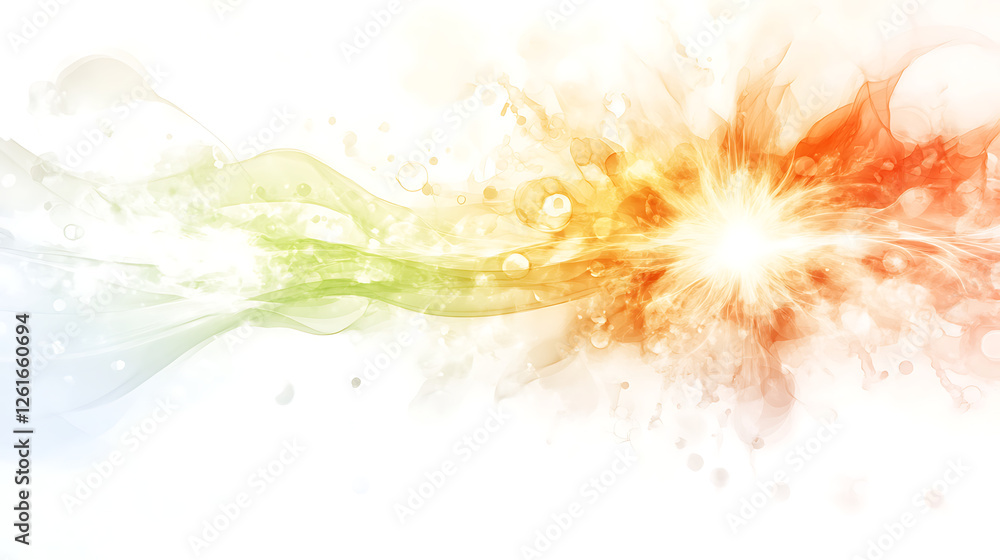 Aufkleber light burst explosion of color with fluid waves and abstract design for modern artistic flair