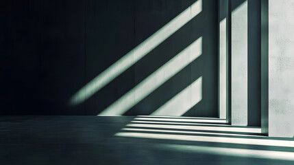 Obraz premium Abstract Architectural Shadows Light and Concrete Interior