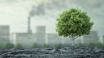 Environmental change urban landscape nature photography industrial background isolated viewpoint impact of pollution on greenery