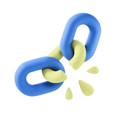 broken website link 3d illustration