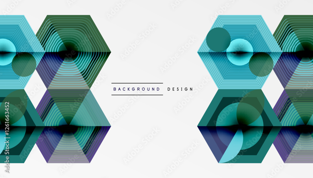 Wall mural Hexagons design geometric abstract background