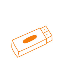 Outline Doodle Stationary Flashdisk