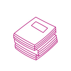 Outline Doodle Stationary Stack on Books