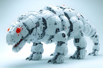 Futuristic Mechanical T Rex Robot