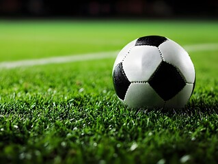Fototapeta premium Photo of a Cinematic Football Field with High Detailing