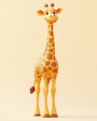 Friendly giraffe. AI.