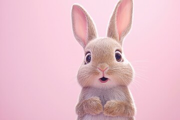 Obraz premium Cute little bunny. AI.