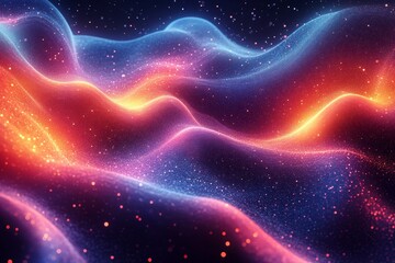 Obraz premium Abstract glowing waves, cosmic background, energy flow, digital art, website banner