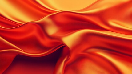 Obraz premium Rich red silk fabric elegantly drapes warm golden light. AI Generated