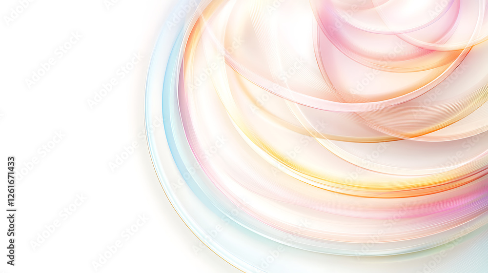 Poster pastel light swirls gradient abstract design with circular lines modern background illustration