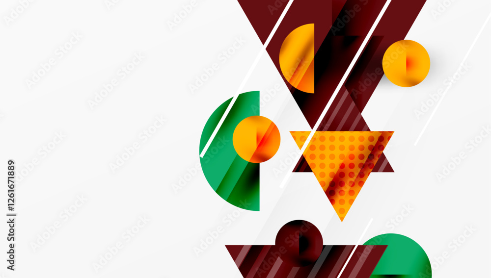 Leinwandbilder Sleek abstract background - layered triangles with vibrant gradient tones. Semi-transparent shapes add depth and contemporary aesthetic