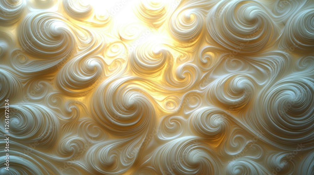 Poster elegant swirls and curves in soft creamy tones on a background