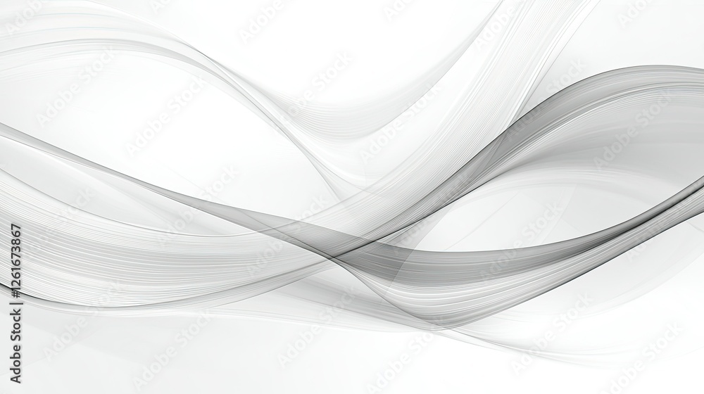 Poster abstract wave patterns in soft grey and white tones for backgrounds