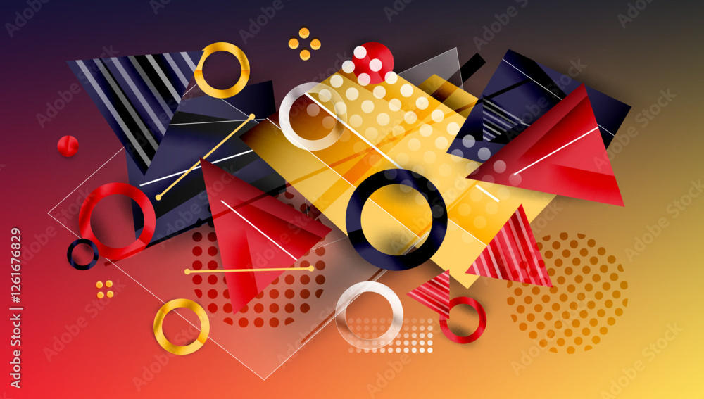Poster Abstract background geometric design with colorful gradients