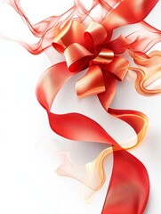 Fototapeta premium Festive decorative bow and ribbon studio high-quality image minimalist close-up celebration theme