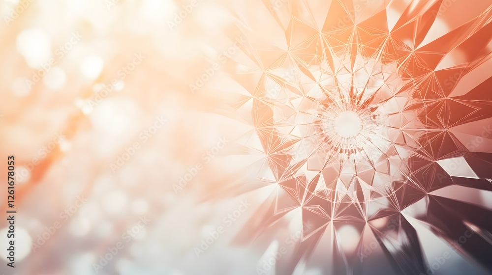 Poster abstract polygonal design with orange and white color scheme
