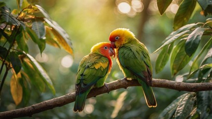 red and green parrot
