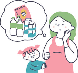 重い買い物に困る妊娠中の女性