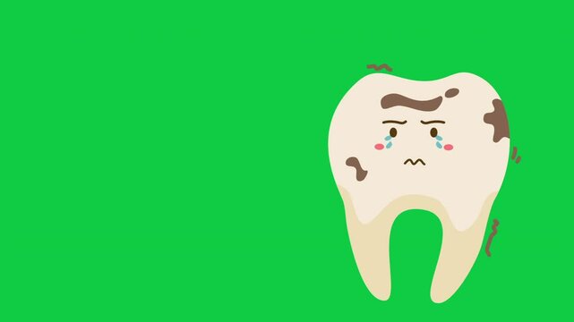dirty tooth crying icon character animation