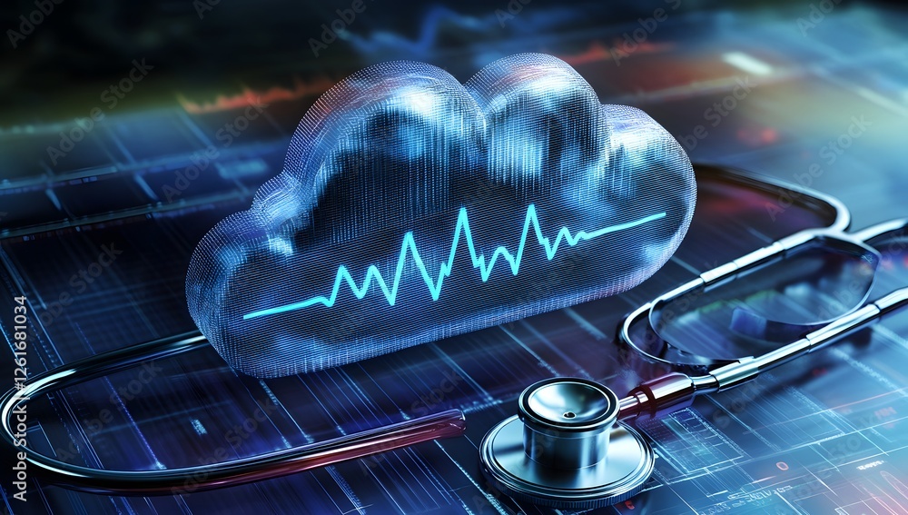 Poster cloud computing healthcare data displayed on a medical chart