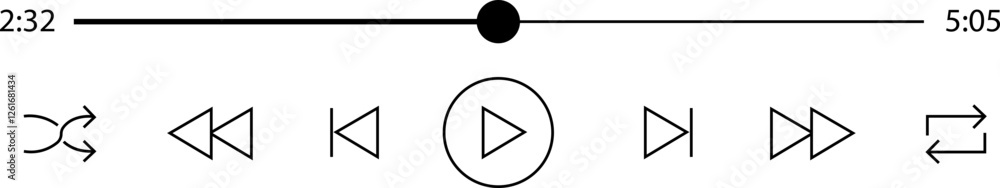 Poster multimedia video and music player with play button icon. video streaming frame on internet, modern s
