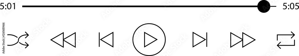 Poster multimedia video and music player with play button icon. video streaming frame on internet, modern s