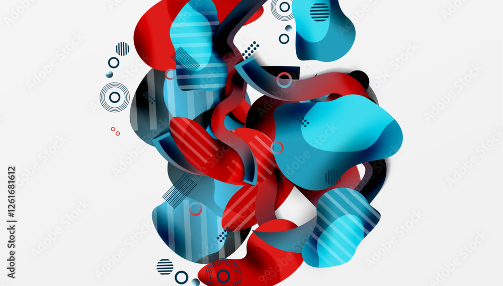 Poster abstract liquid shapes and lines background
