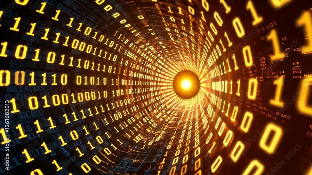 Aufkleber digital tunnel: a journey into the binary world