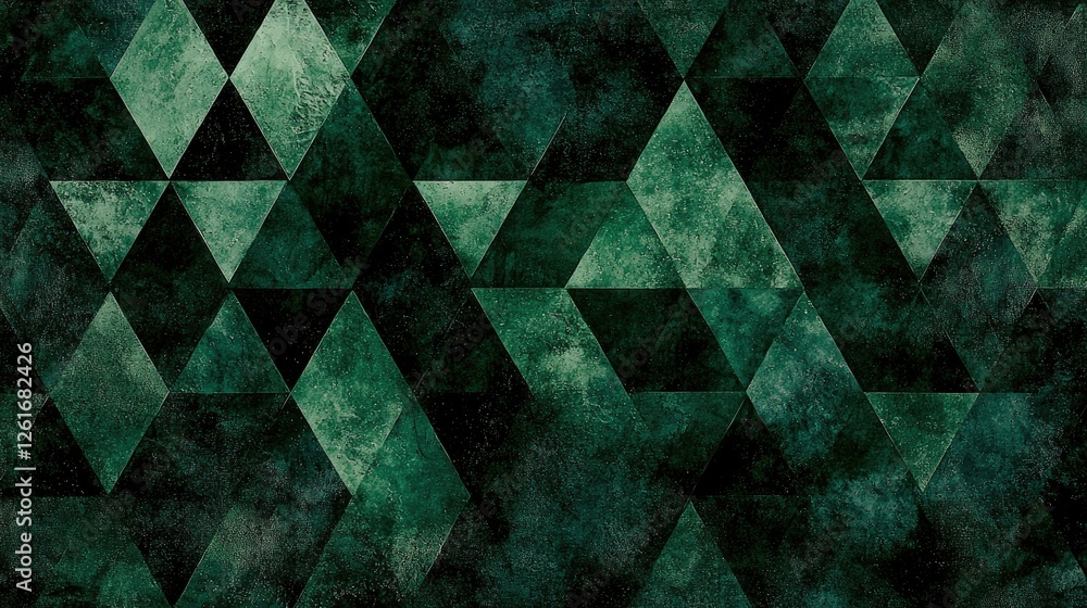 Poster green geometric triangle pattern background texture for design