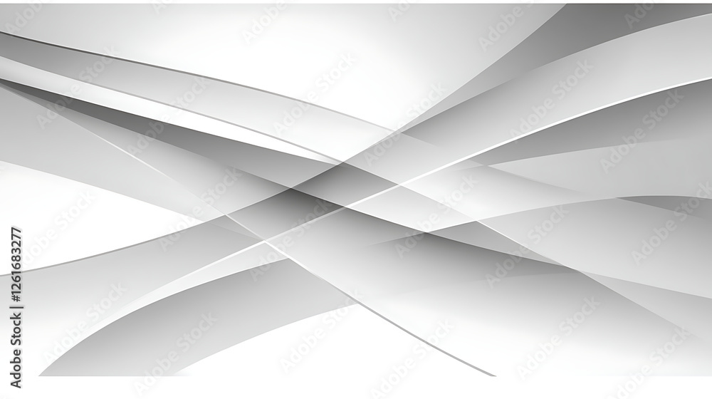 Poster serene abstract motion of gray gradient geometric shapes on a white background