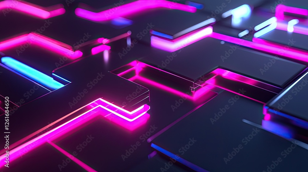 Aufkleber modern abstract background with neon light patterns and shapes