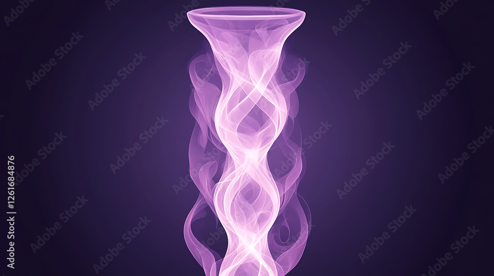 Poster serene purple energy flow abstract design displaying a mysterious aura and calm artistic expression