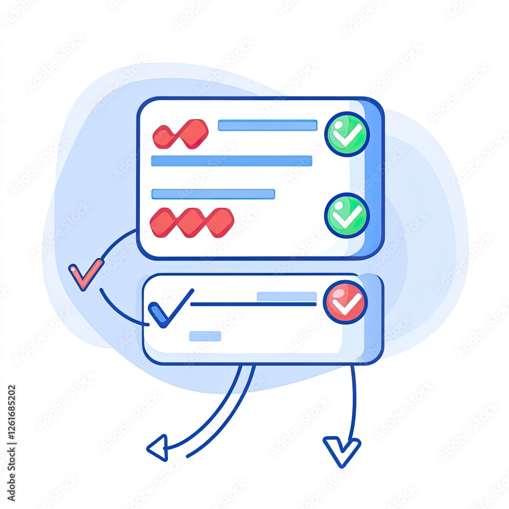 Poster task completion graphic, checklist, approvals, workflow