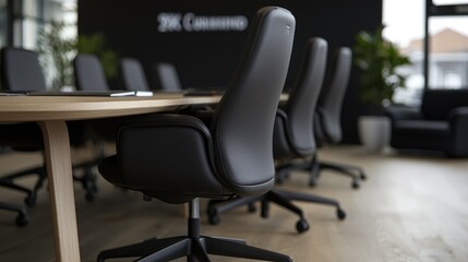Office chairs around conference table