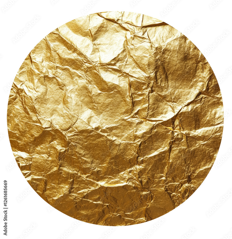Poster golden texture abstract: a captivating circular image showcasing the rich, luxurious texture of crum